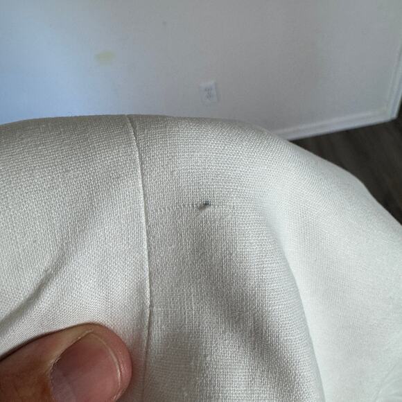 J.Crew Petite Linen-Blend One-Button Blazer SA 2P White Lined Long Sleeve Notch - Picture 6 of 9